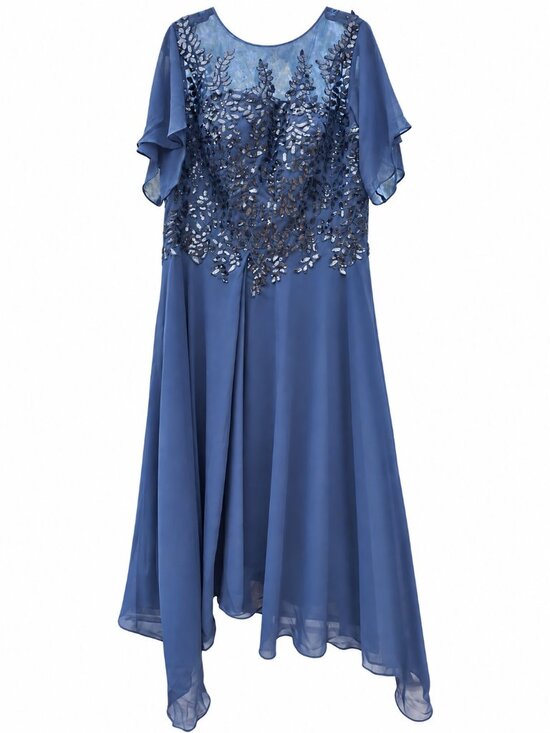 Gown Gallery Dresses & Skirts - Gown Gallery Navy Sequin Mother of Bride Dress 18W 1X NWT Chiffon